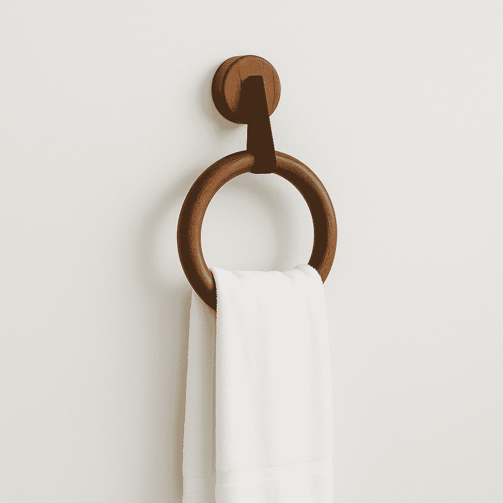 Rosewood Round Towel Hanger – Handcrafted Wooden Ring for Bathroom & Vanity - NixWoods