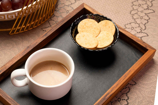 Premium Teak & Leather Tray (Medium) - NixWoods