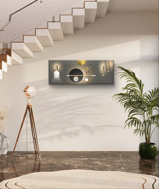 Abstract Geometry Porche Golden Wall Art