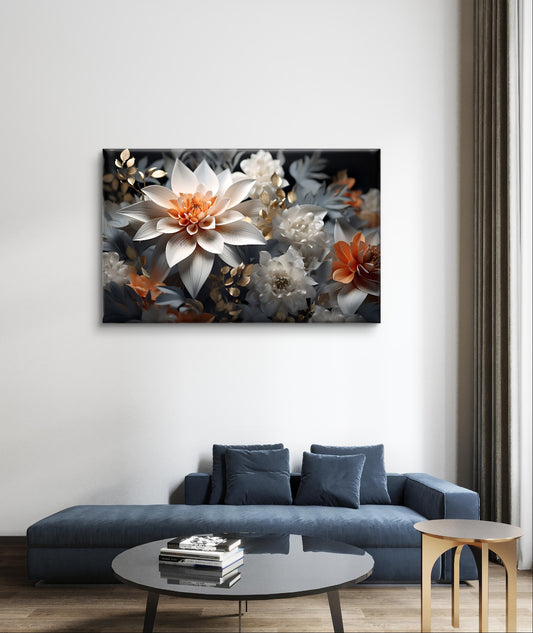 3D Lotus & Dahlia Wall Art