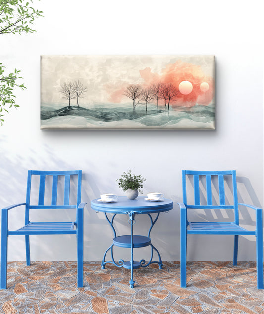Twin Suns Over Silent Pines Wall Art