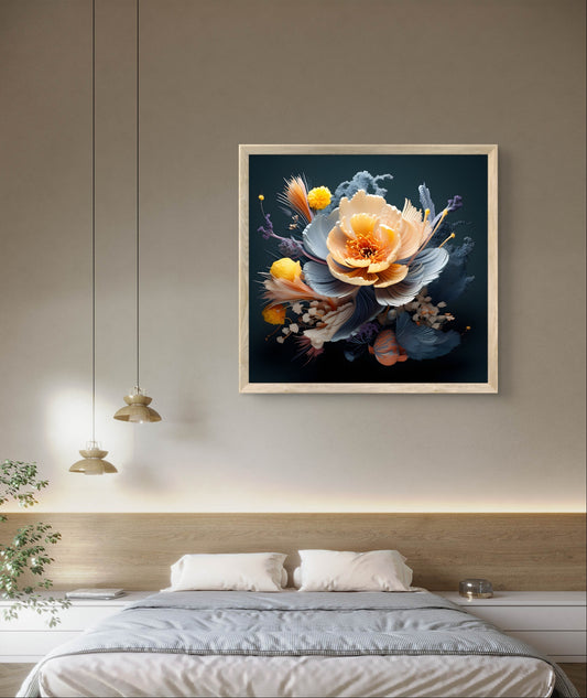 Celestial Bloom – Radiant Floral Fantasy Wall Art