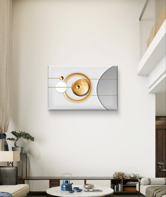Modern Golden Geometric Harmony Wall Art