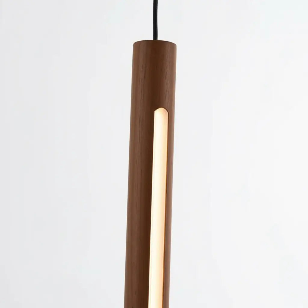 Modern Rosewood Vertical Pendant Lamp – Dimmable Wood Light | Nix Woods