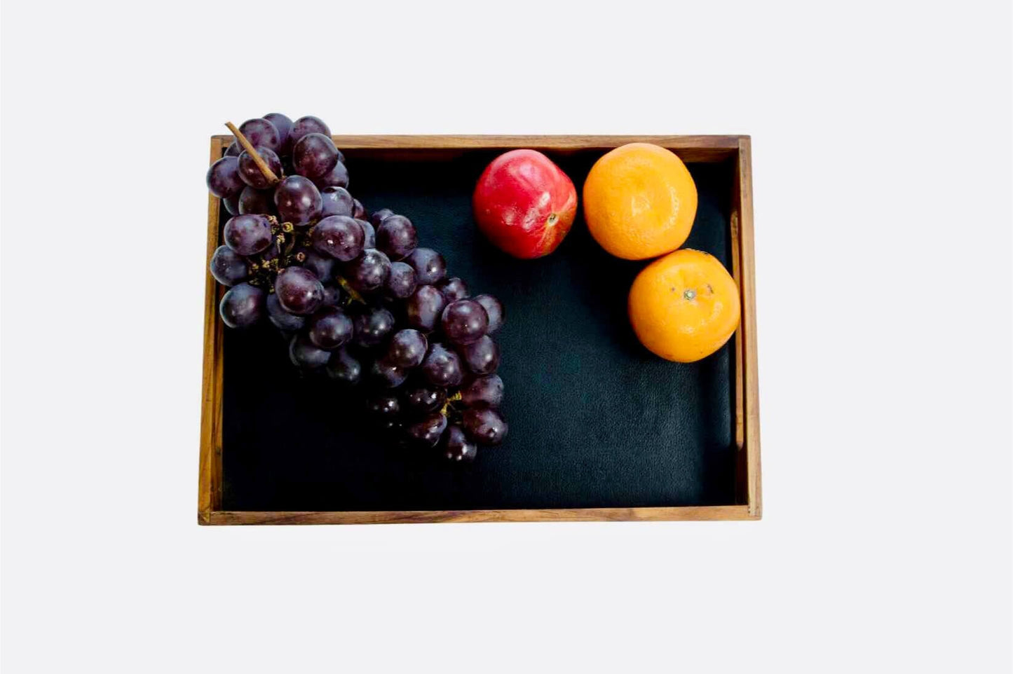 Premium Teak & Leather Tray – Large Handcrafted Serving Tray for Dining & Decor - NixWoods