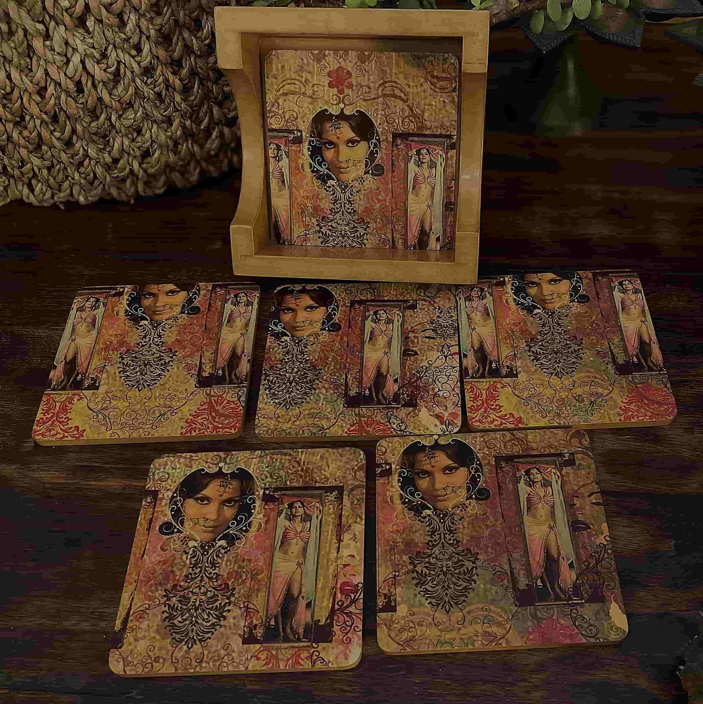 Zeenat Heritage Coasters – Timeless Art-Inspired Drinkware Set