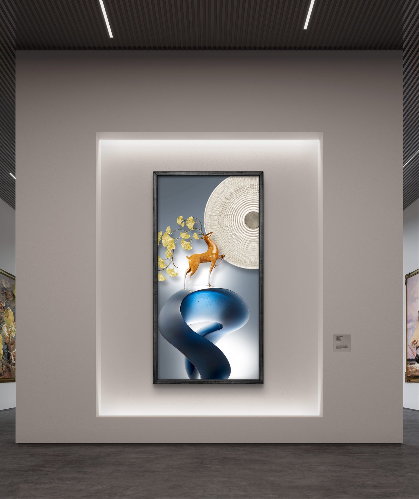 3D Modern Deer Wall Art