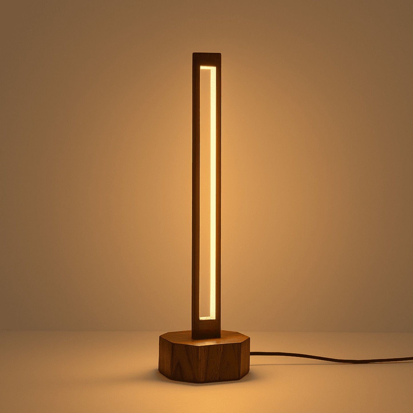 Wooden Compact Floor Lamp – Subtle Charm with Small Hollow Rod Design - NixWoods