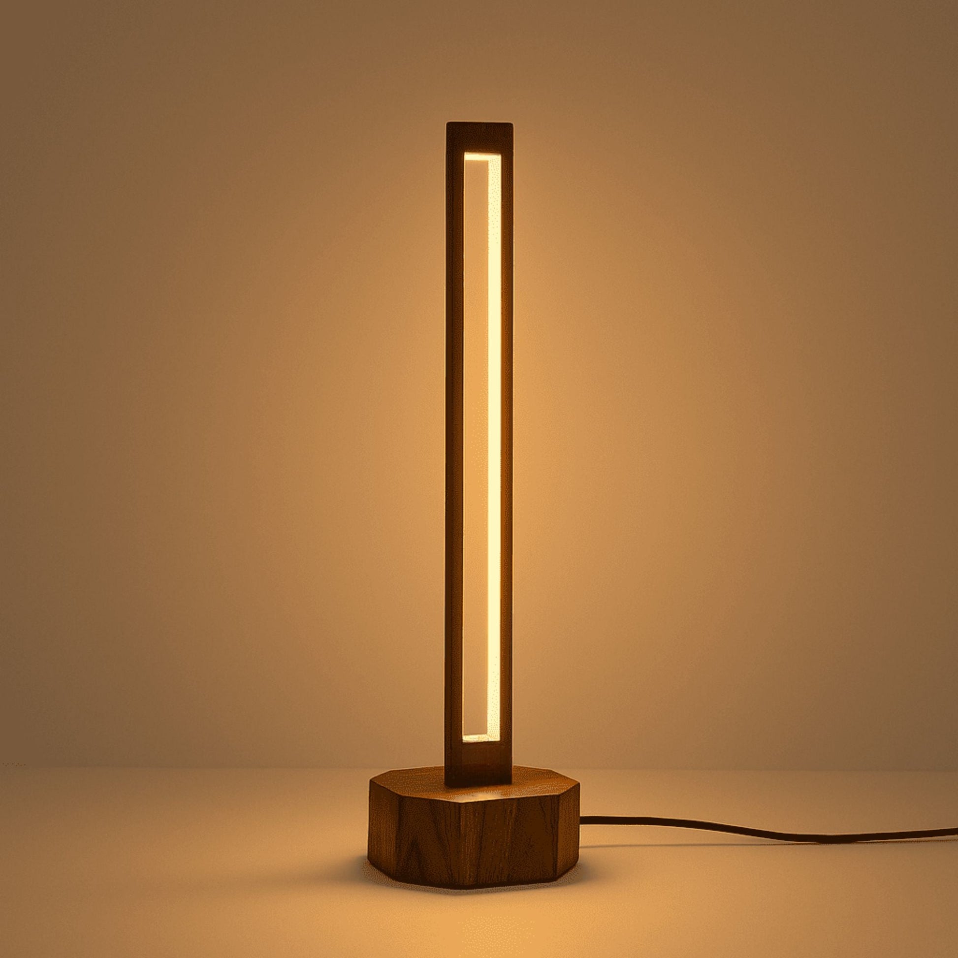 Wooden Compact Floor Lamp – Subtle Charm with Small Hollow Rod Design - NixWoods