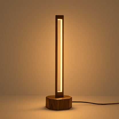 Wooden Compact Floor Lamp – Subtle Charm with Small Hollow Rod Design - NixWoods