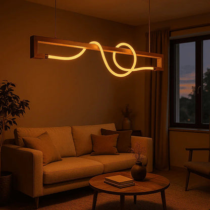 Luxury Rosewood LED Pendant Light – 360° Glow Hanging Lamp for Modern & Cozy Interiors - NixWoods