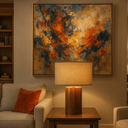 Rosewood Table Lamp - White Shade - NixWoods