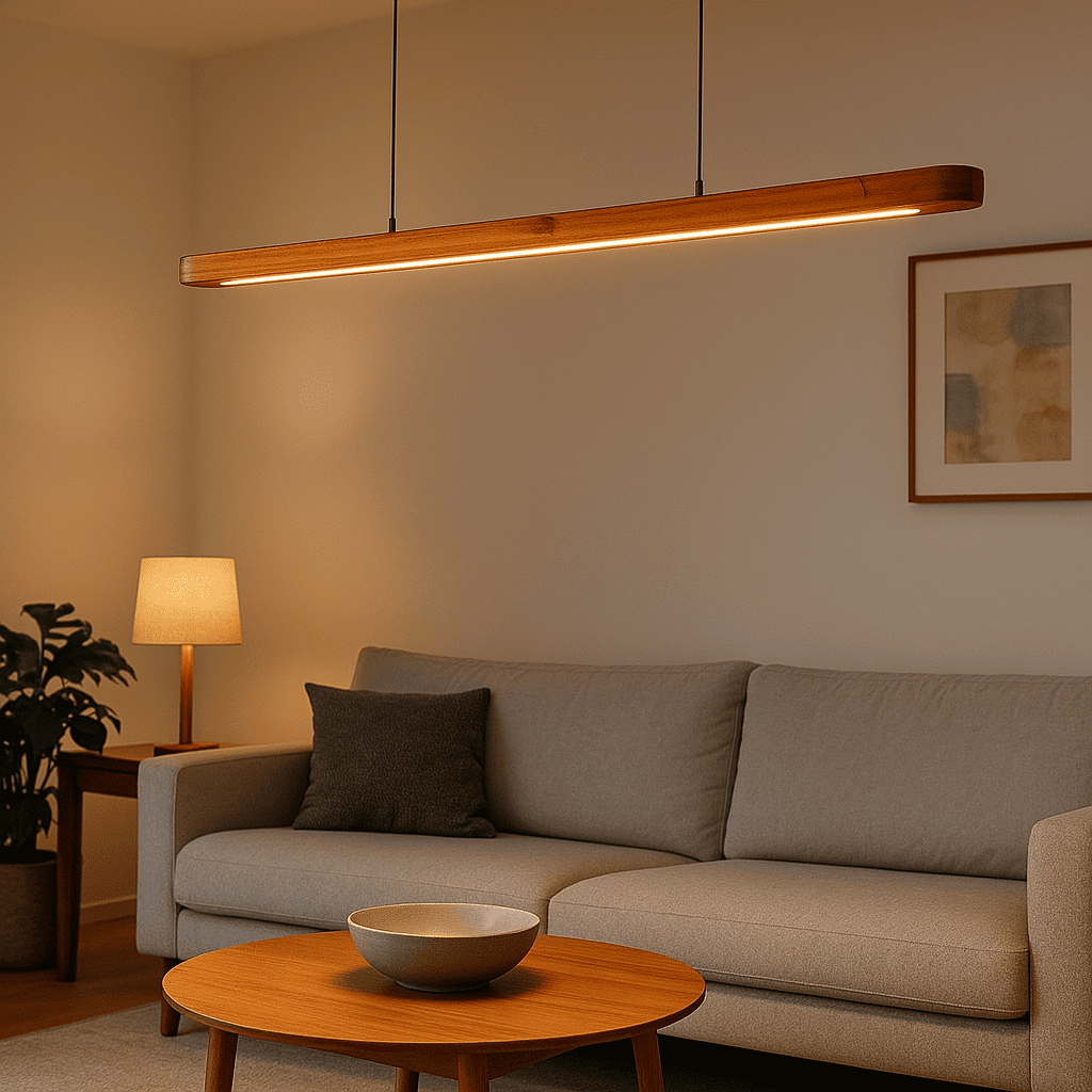 Nordic Pendant Light – Elegant Curved Design for Stylish Interiors - Teak Wood - NixWoods