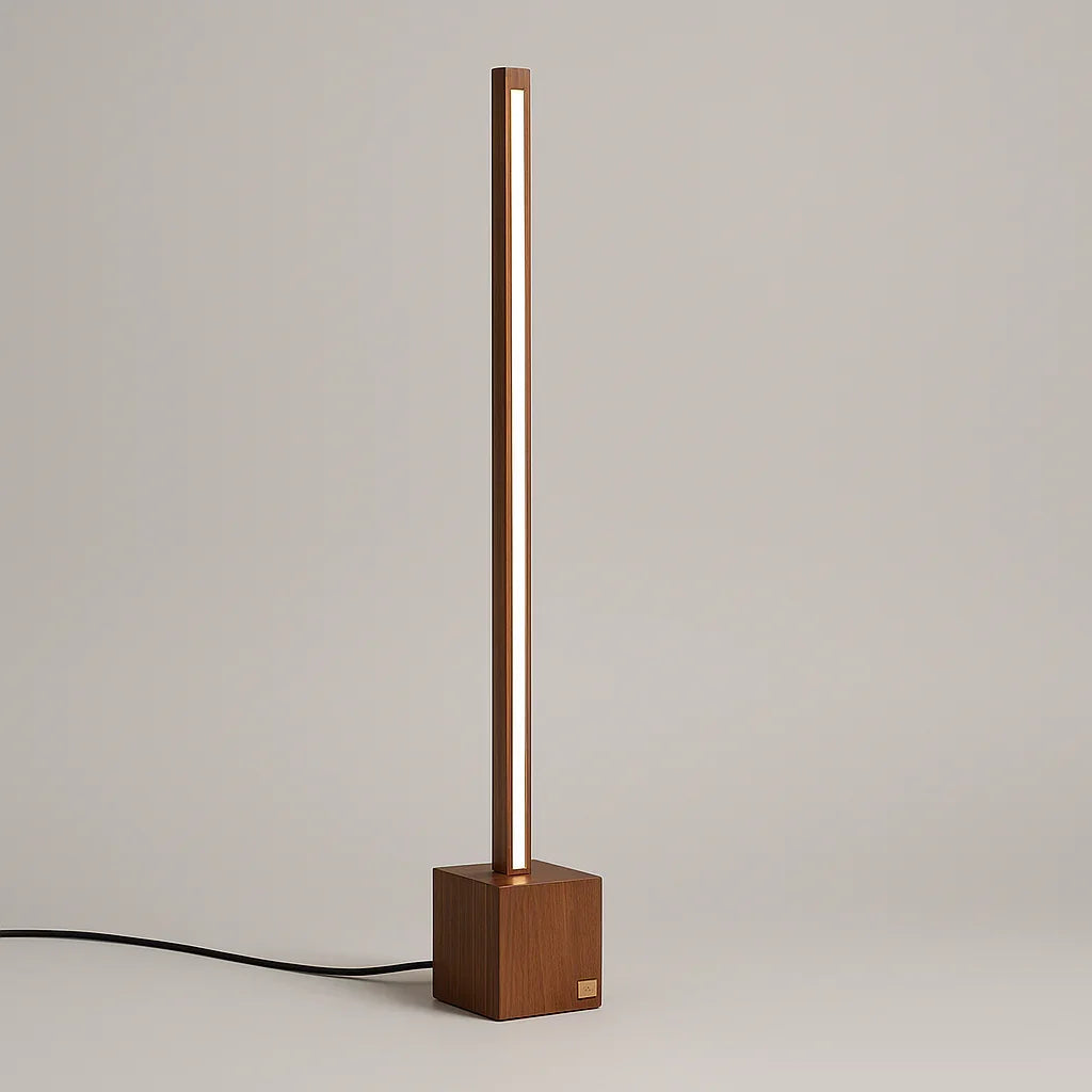 Minimalist Wooden Floor Lamp – Modern Square Rod Structure - NixWoods
