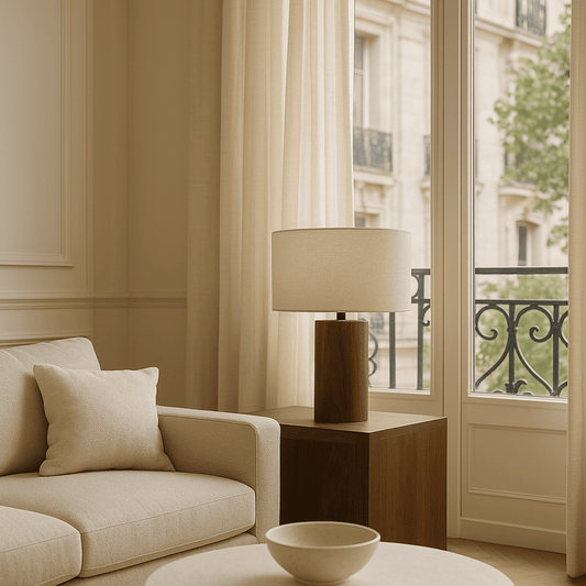 Rosewood Table Lamp - White Shade - NixWoods