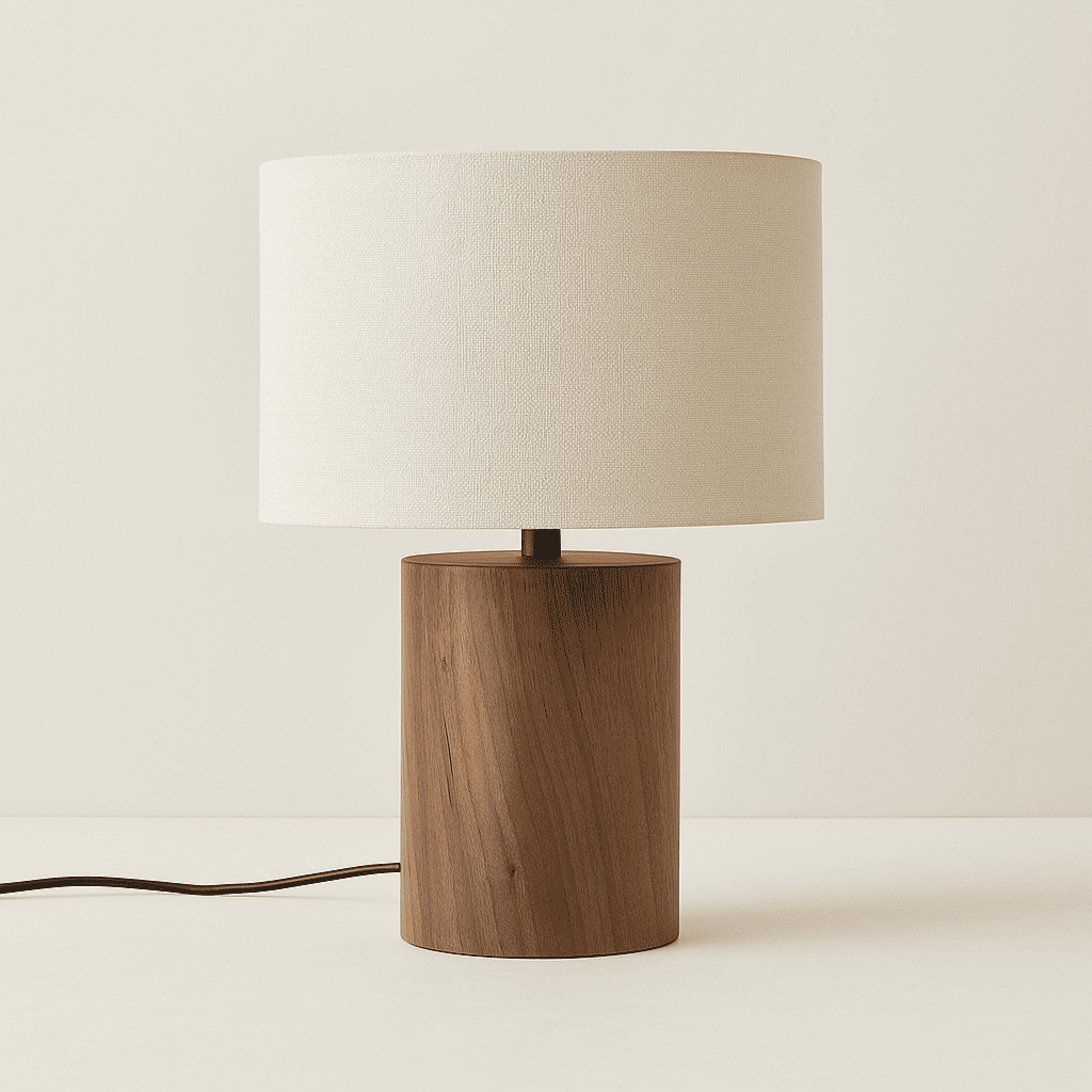 Rosewood Table Lamp - White Shade - NixWoods