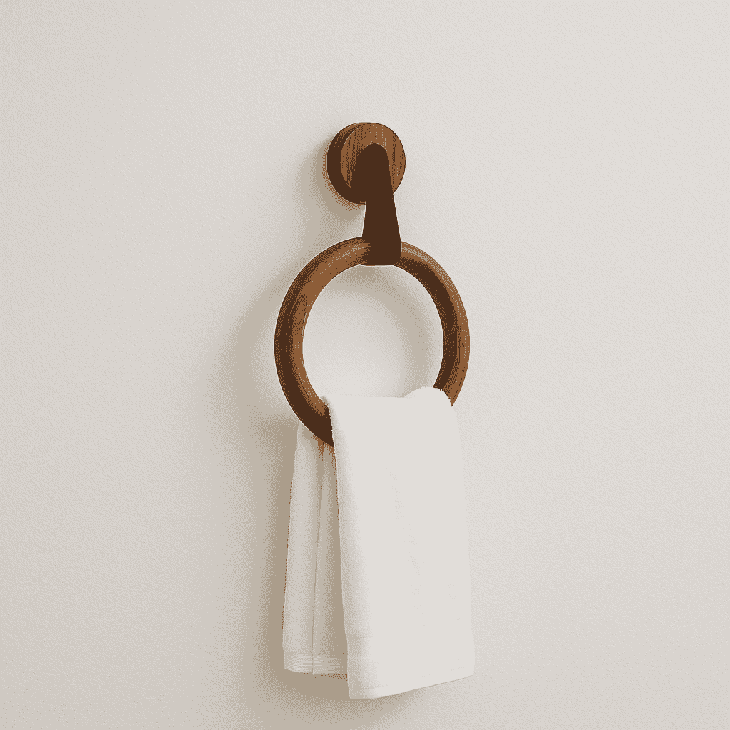 Rosewood Round Towel Hanger – Handcrafted Wooden Ring for Bathroom & Vanity - NixWoods