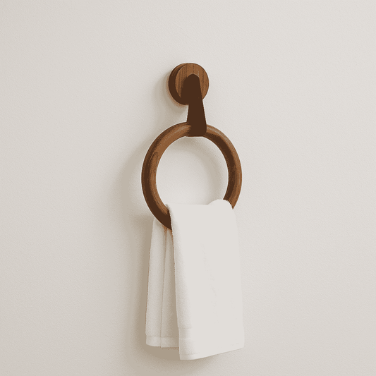 Rosewood Round Towel Hanger – Handcrafted Wooden Ring for Bathroom & Vanity - NixWoods
