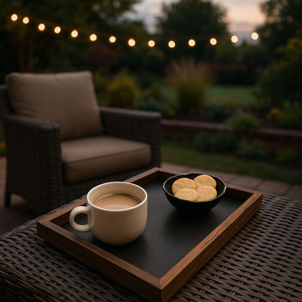 Premium Teak & Leather Tray (Medium) - NixWoods