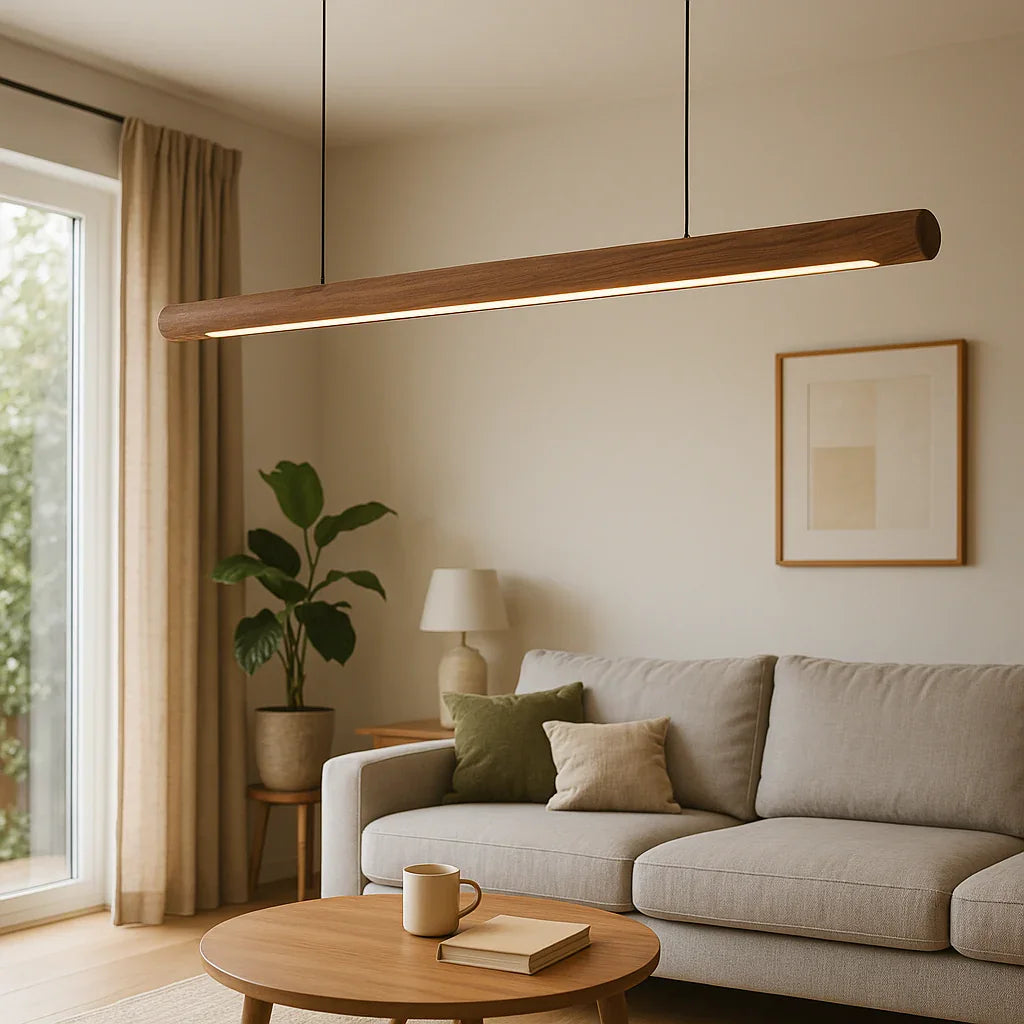 Scandinavian Rosewood Round Pendant Light – Handcrafted Elegance - NixWoods