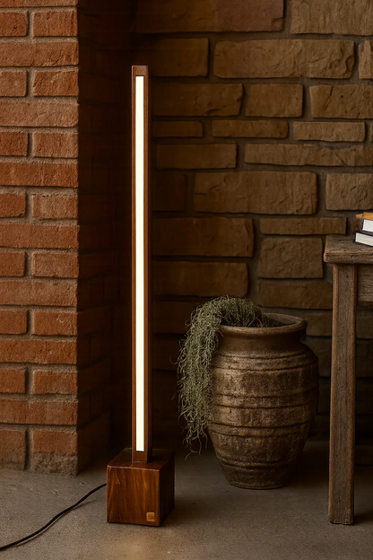 Minimalist Wooden Floor Lamp – Modern Square Rod Structure - NixWoods