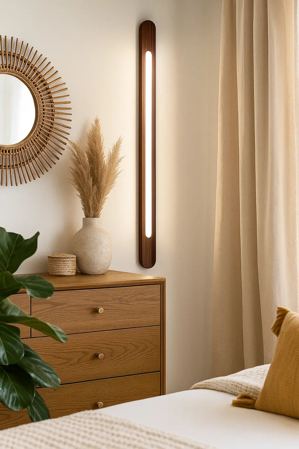 Vertical Wooden Wall Light – Minimalist Accent Lighting | Handcrafted by NixWoods - NixWoods