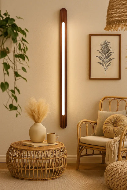 Vertical Wooden Wall Light – Minimalist Accent Lighting | Handcrafted by NixWoods - NixWoods
