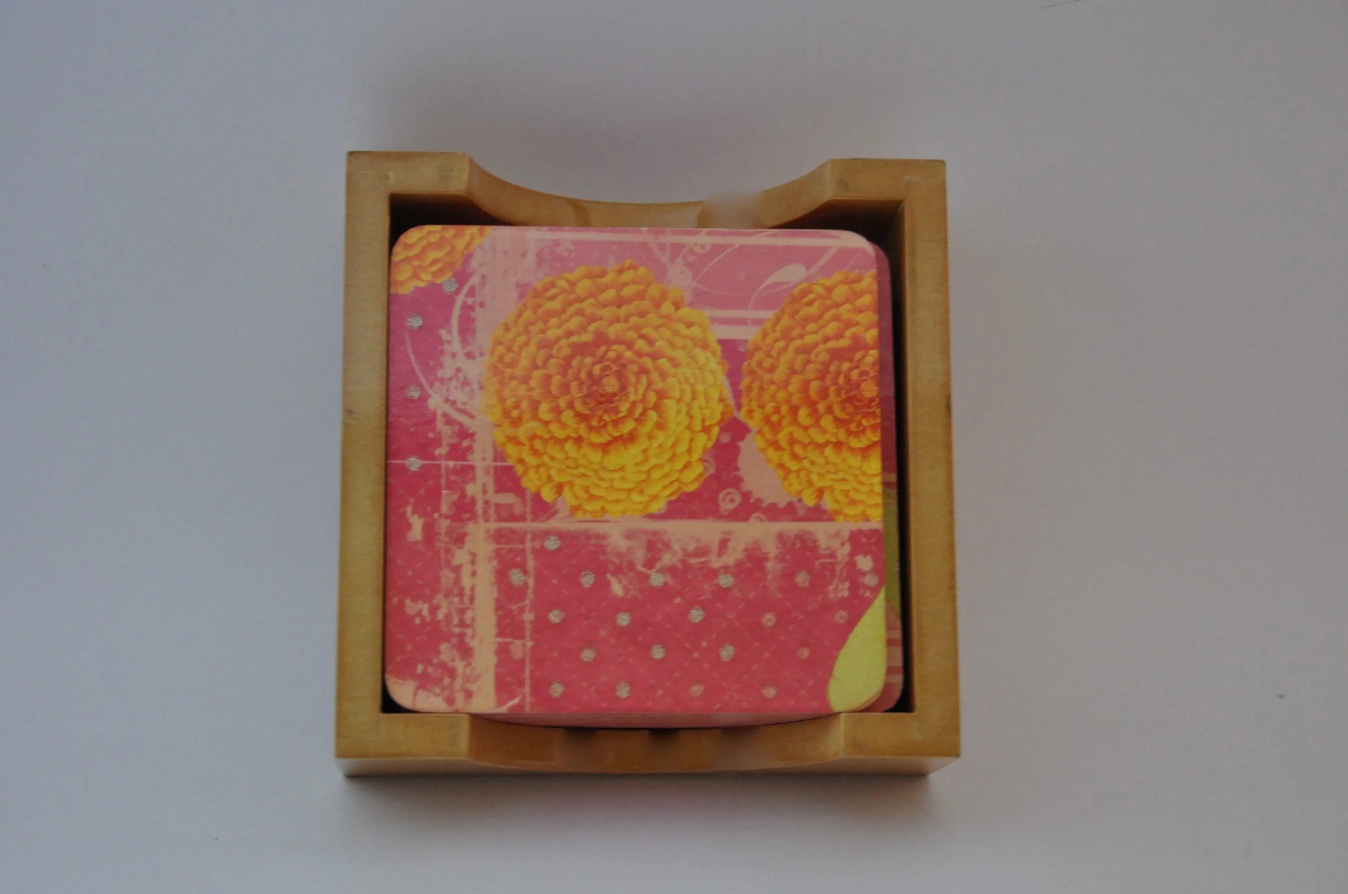 Indian marigold coaster set - NixWoods