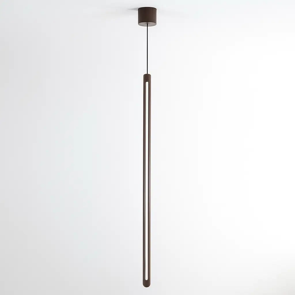 Modern Rosewood Vertical Pendant Lamp – Dimmable Wood Light | Nix Woods