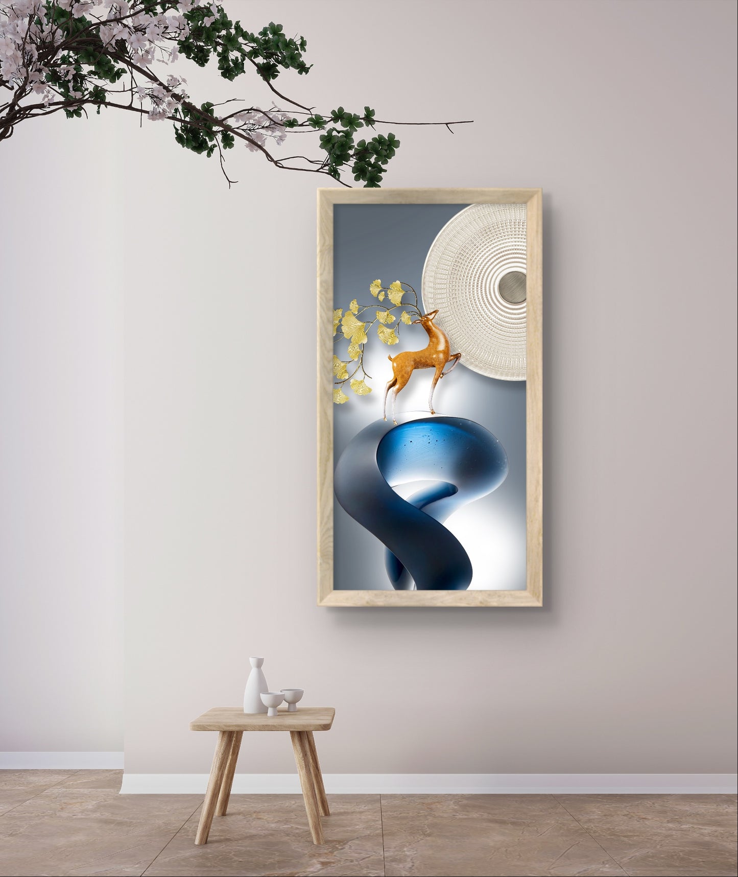 3D Modern Deer Wall Art