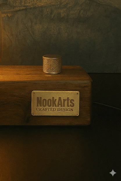 Rosewood Vintage Table Lamp – Handcrafted Design with Brass Dimmer & Edison Bulb