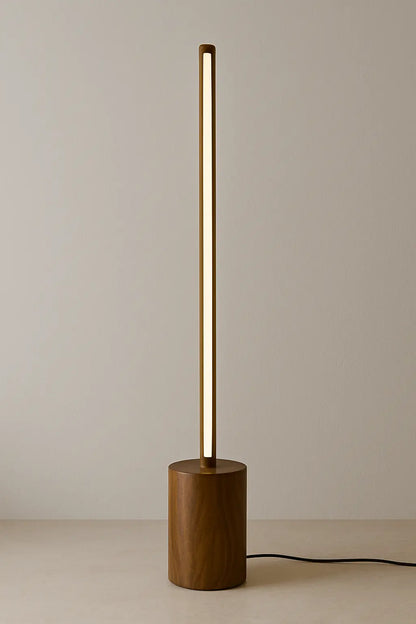 Tall Wooden Floor Lamp – Sleek Cylindrical Rod Design - 60 Inch - NixWoods