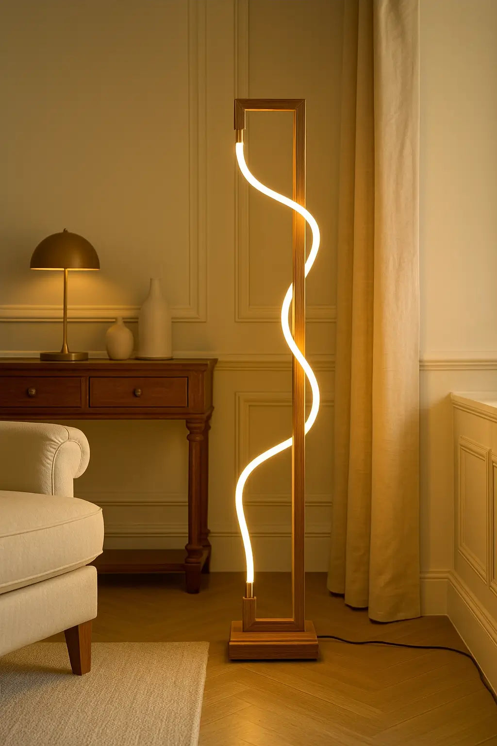 Unique Standing Lamp | Sculpted Glow Rosewood Wood Floor Lamp – Handcrafted Designer Lighting - NixWoods