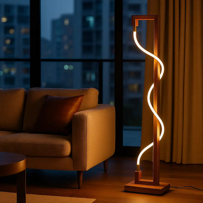 Unique Standing Lamp | Sculpted Glow Rosewood Wood Floor Lamp – Handcrafted Designer Lighting - NixWoods