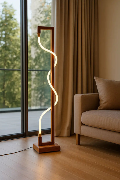 Unique Standing Lamp | Sculpted Glow Rosewood Wood Floor Lamp – Handcrafted Designer Lighting - NixWoods