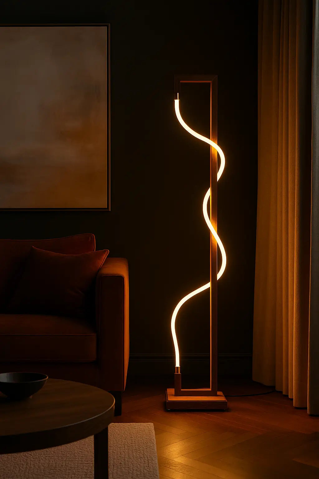 Unique Standing Lamp | Sculpted Glow Rosewood Wood Floor Lamp – Handcrafted Designer Lighting - NixWoods