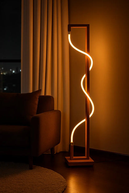 Unique Standing Lamp | Sculpted Glow Rosewood Wood Floor Lamp – Handcrafted Designer Lighting - NixWoods