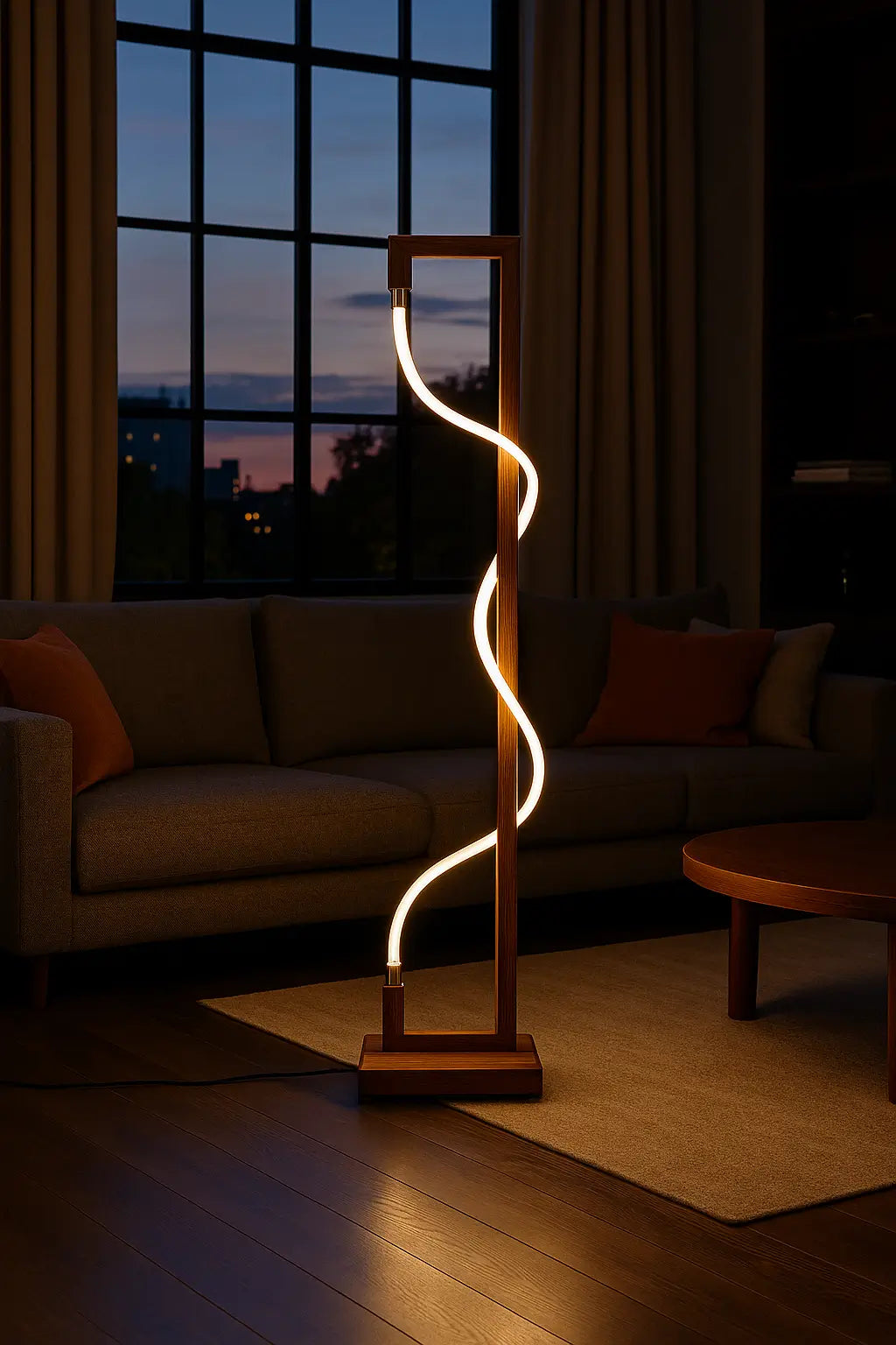 Unique Standing Lamp | Sculpted Glow Rosewood Wood Floor Lamp – Handcrafted Designer Lighting - NixWoods