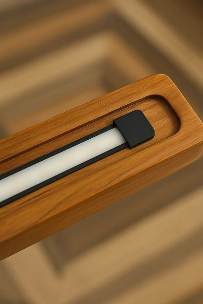 Teak Wood Pendant Light – Hollow Curved Hanging Light for Modern Interiors - NixWoods