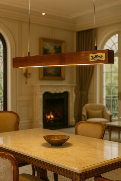 30 Inch Rosewood Hanging Light – Hollow Wooden Pendant for Modern Homes & Offices - NixWoods