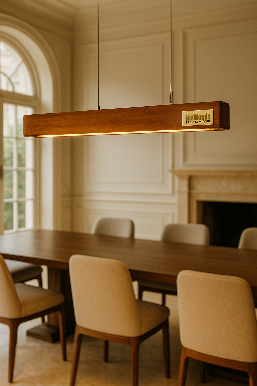 Rosewood Pendant Light – 30" Scandinavian Linear Design - NixWoods