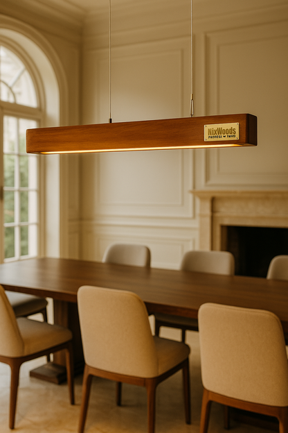 Rosewood Pendant Light – 30" Scandinavian Linear Design - NixWoods