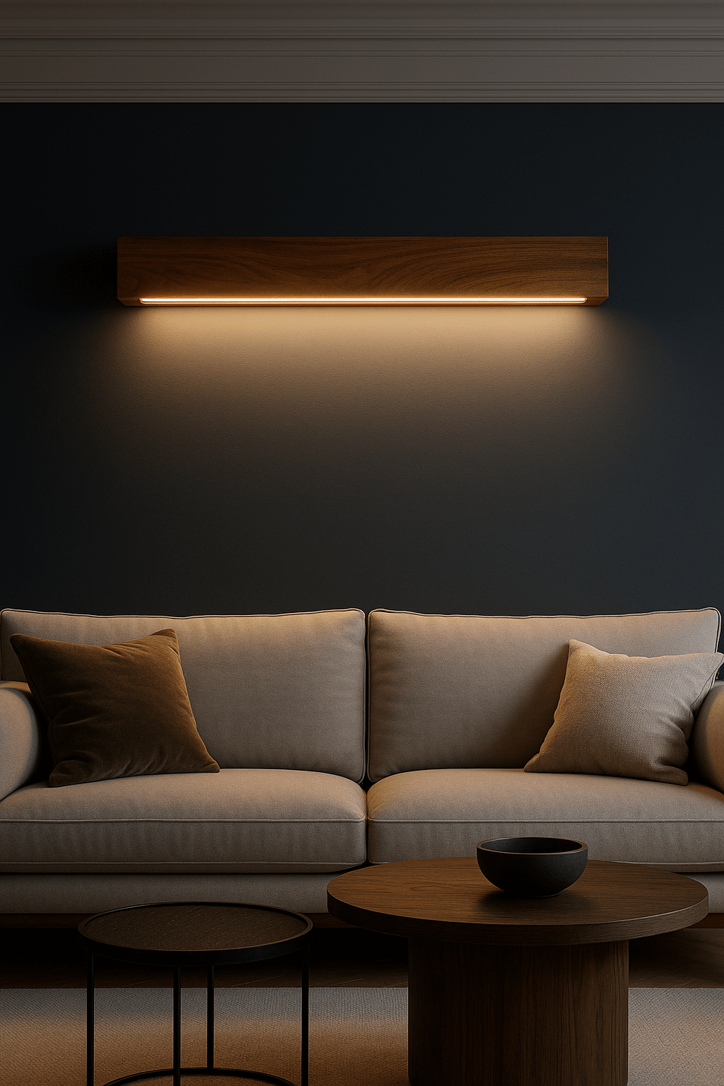 Sheesham Wood Wall Light 40 inches – Minimal Linear LED Sconce for Living Room & Modern Interiors - NixWoods