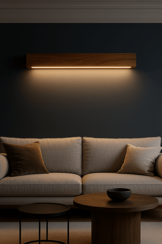 Sheesham Wood Wall Light 40 inches – Minimal Linear LED Sconce for Living Room & Modern Interiors - NixWoods