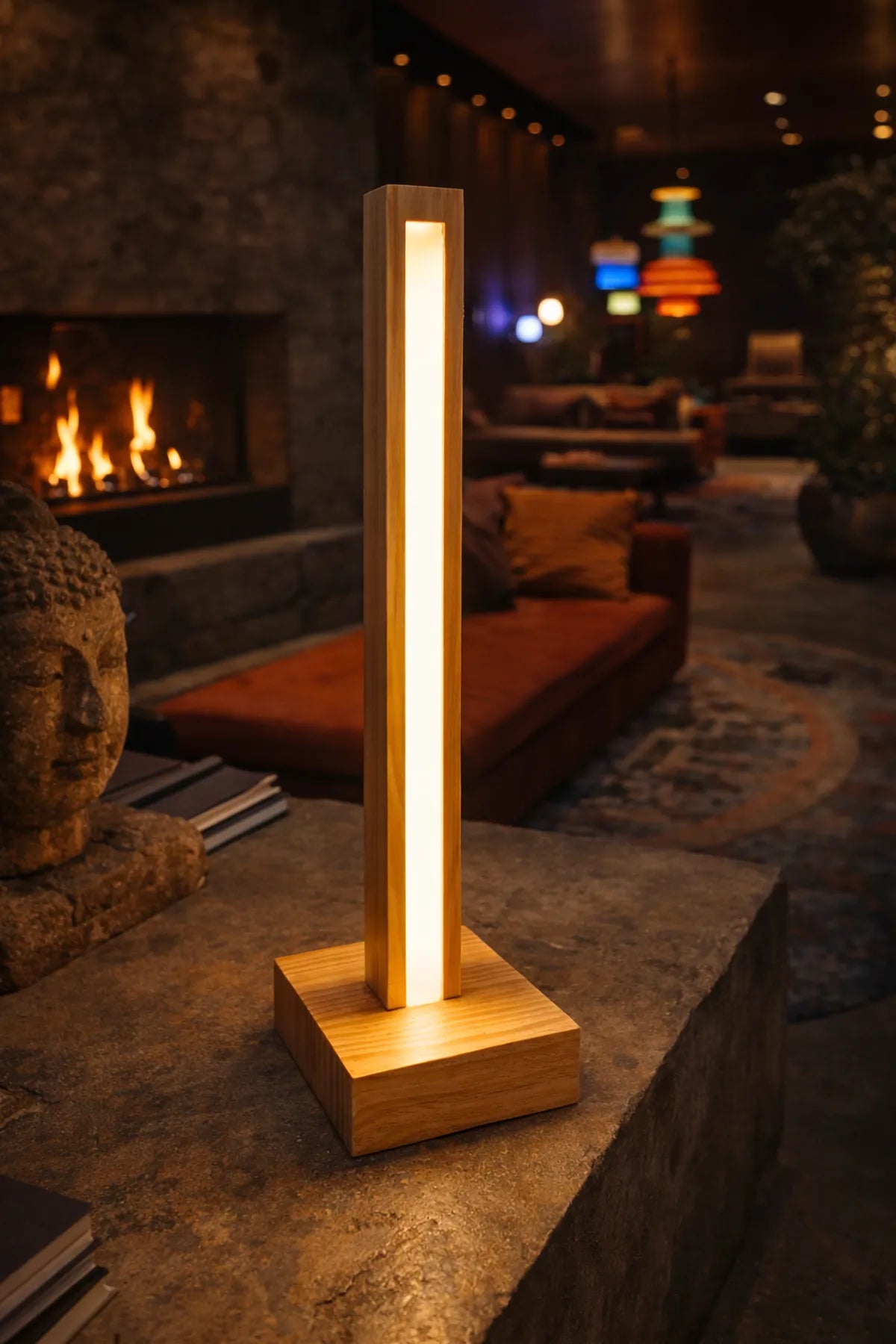 Luma Pillar - Handicrafted Solid Wood Ambient LED Lamp