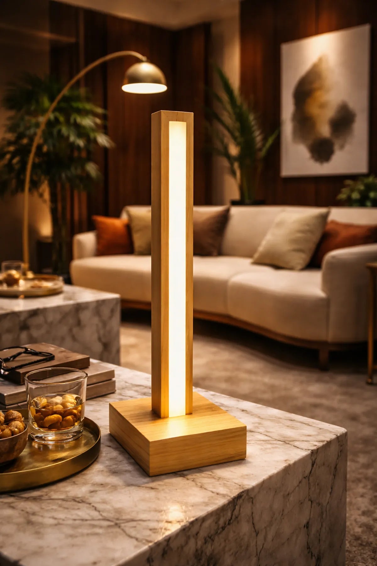 Luma Pillar - Handicrafted Solid Wood Ambient LED Lamp