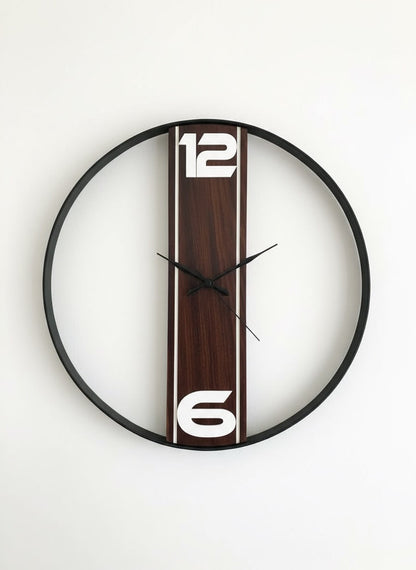 16” Modern Rosewood Wall Clock – Sleek Frame with Sheesham Accent