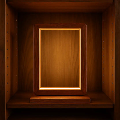 Aurora Frame Lamp – Handcrafted Rosewood Glow - NixWoods