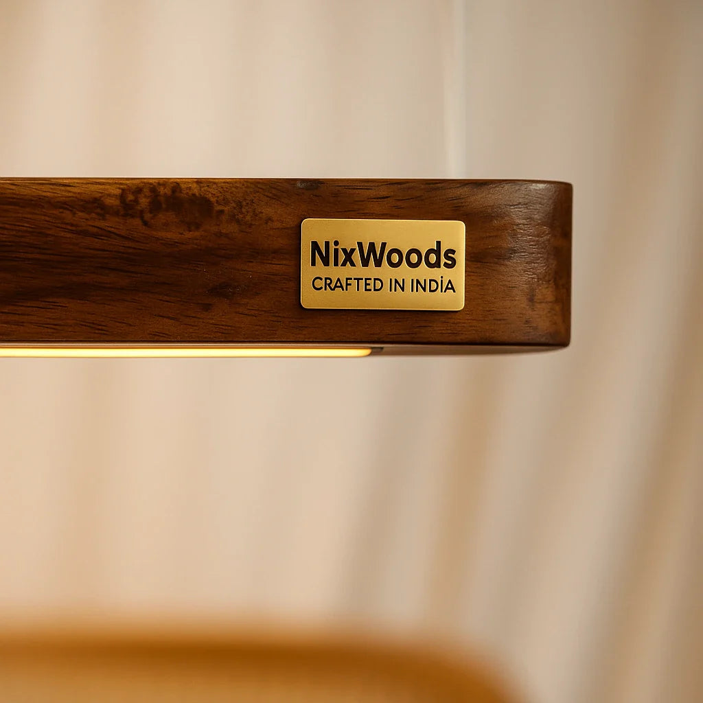 30 Inch Rosewood Hanging Light – Hollow Wooden Pendant for Modern Homes & Offices - NixWoods