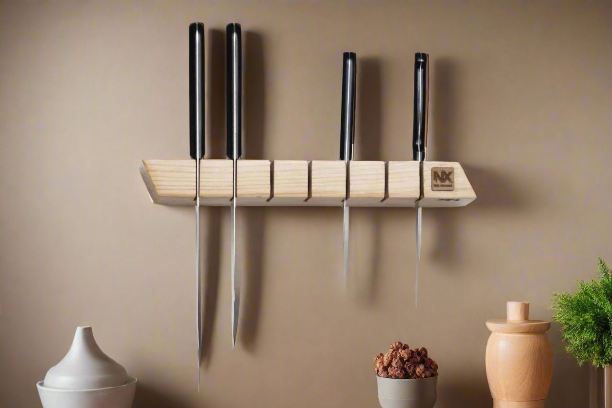 Pine Knife Holder – Sleek Wall-Mounted - NixWoods